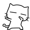 Animated DAB White Cat Sticker