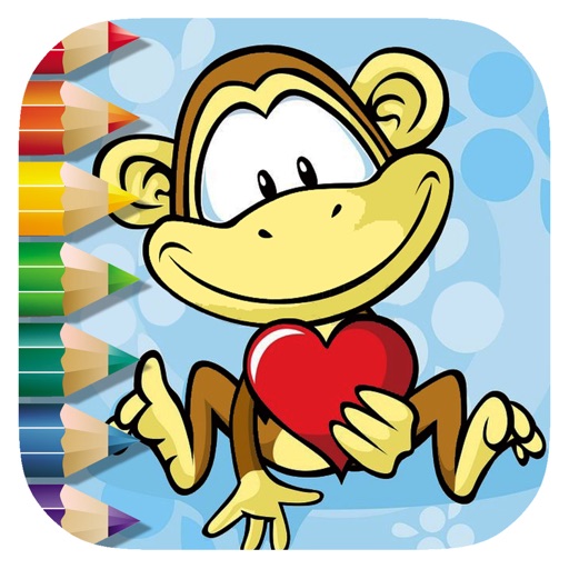 Monkey Game Coloring Page For Kids Edition