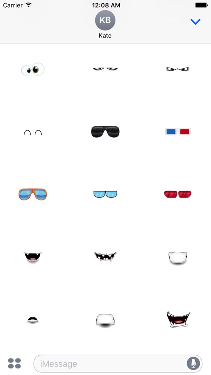 Monster Emoji Face Stickers