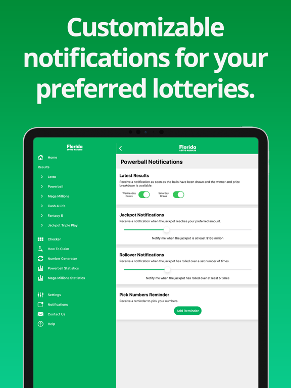 Florida Lotto Results iPad screenshot 5 - Entertainment app