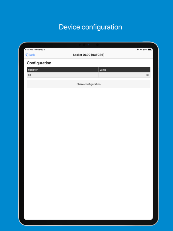 D600 Maintenance Utility iPad screenshot 4 - Utilities app