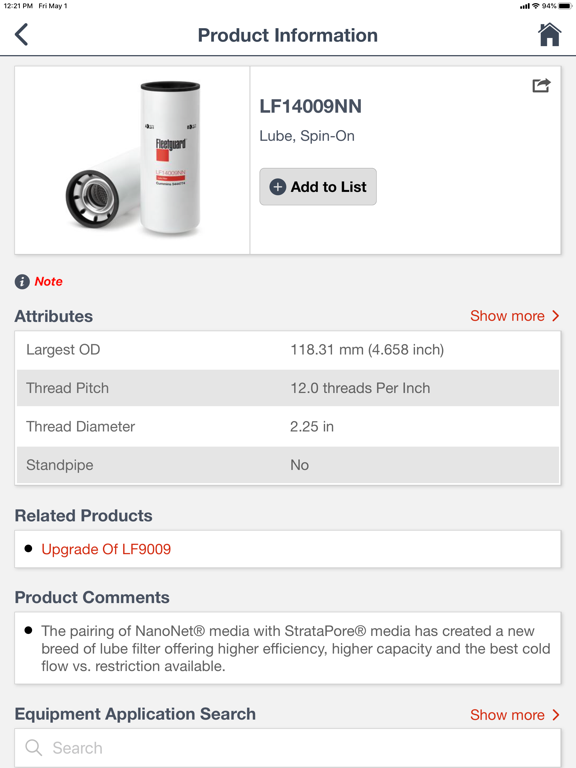 Fleetguard Catalog iPad screenshot 2 - Business app