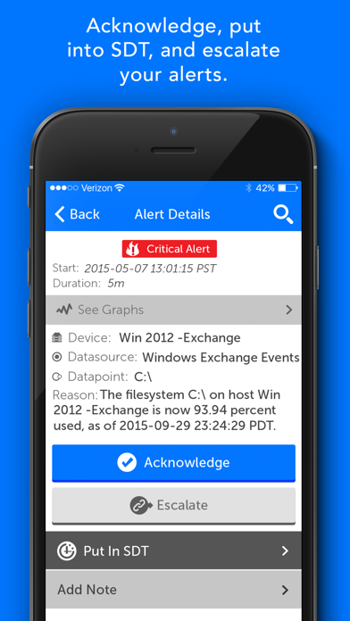LogicMonitor Mobile Alerts Screenshot