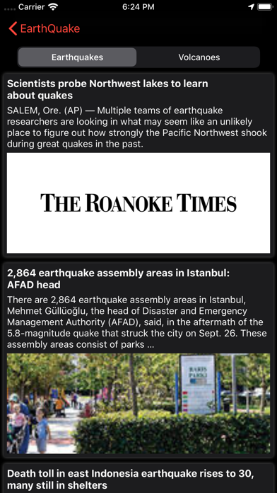 EarthQuakes Map & Volcanoes Screenshot