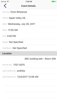 facility scheduler iphone screenshot 2