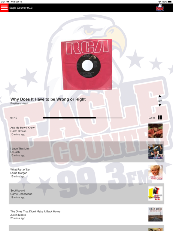 Eagle Country 99.3 iPad screenshot 1 - Music app