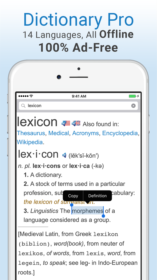 #1. Dictionary and Thesaurus Pro (iOS) 由: Farlex, Inc.