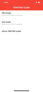 TEM/TEG Guide screenshot #1 for iPhone