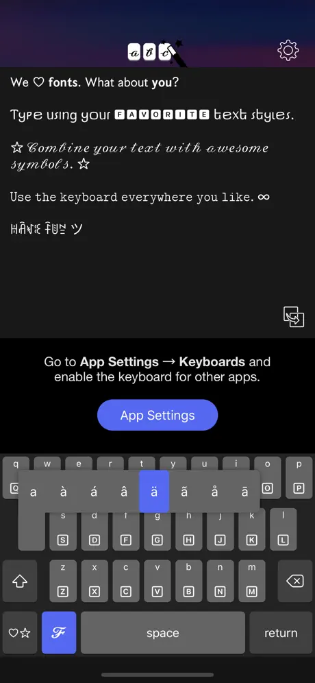 Text Designer Keyboard