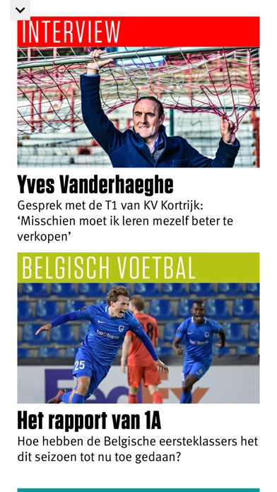Sport/Voetbalmagazine. Screenshot