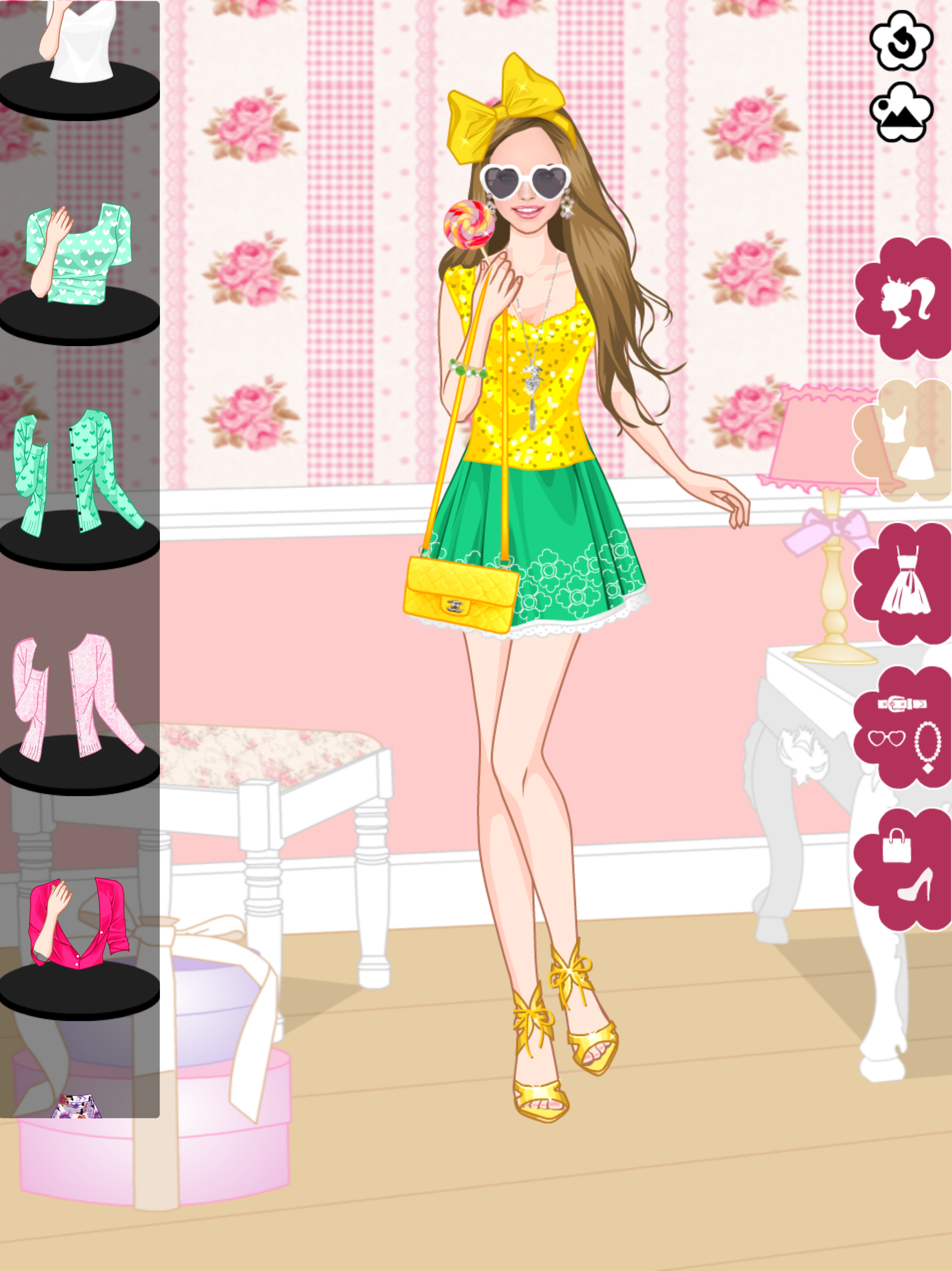 Floral summer dress up game