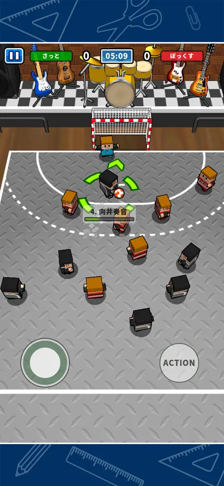 机でハンドボール