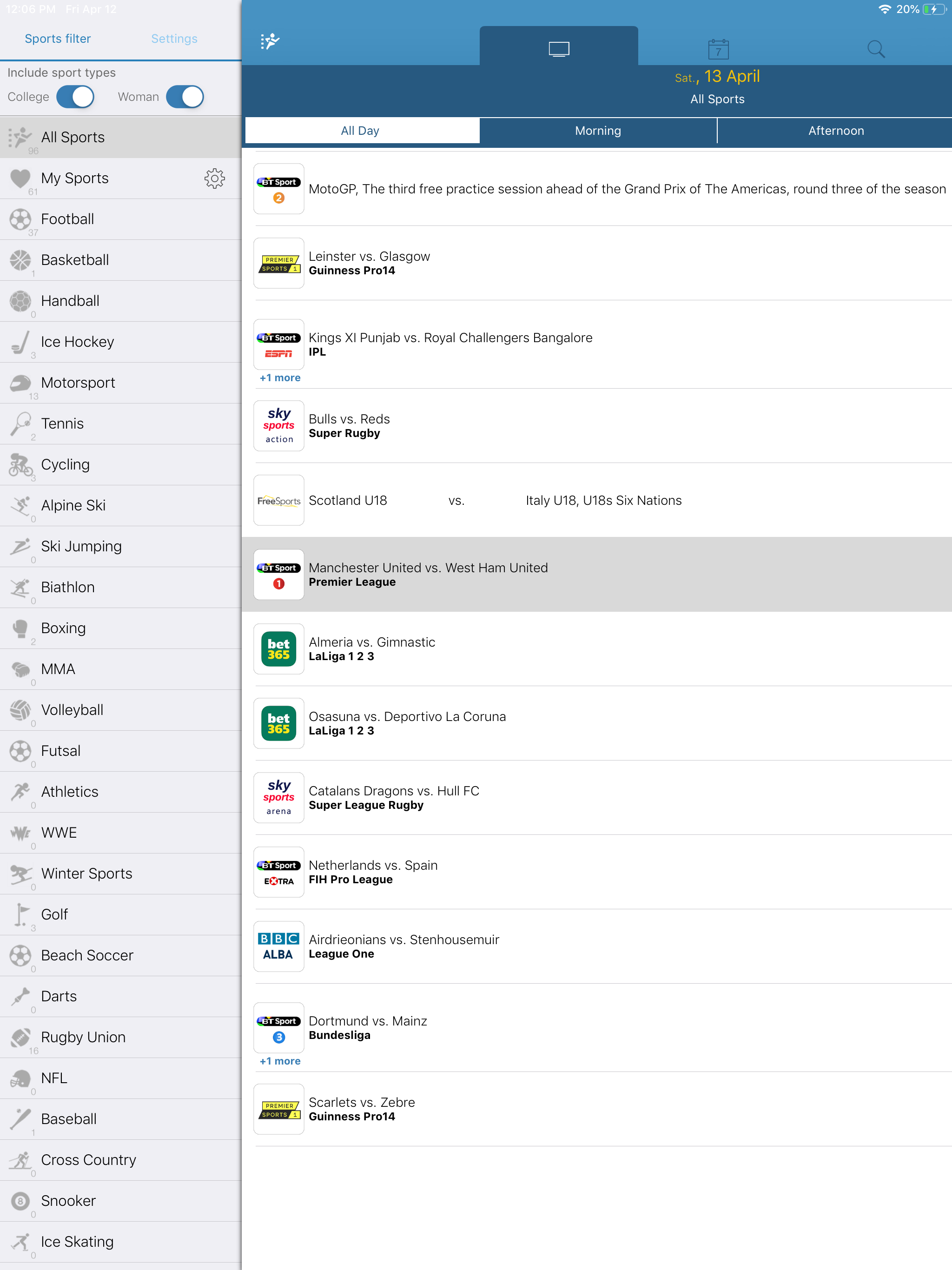 Live Sport TV Listing Guide screenshot 4
