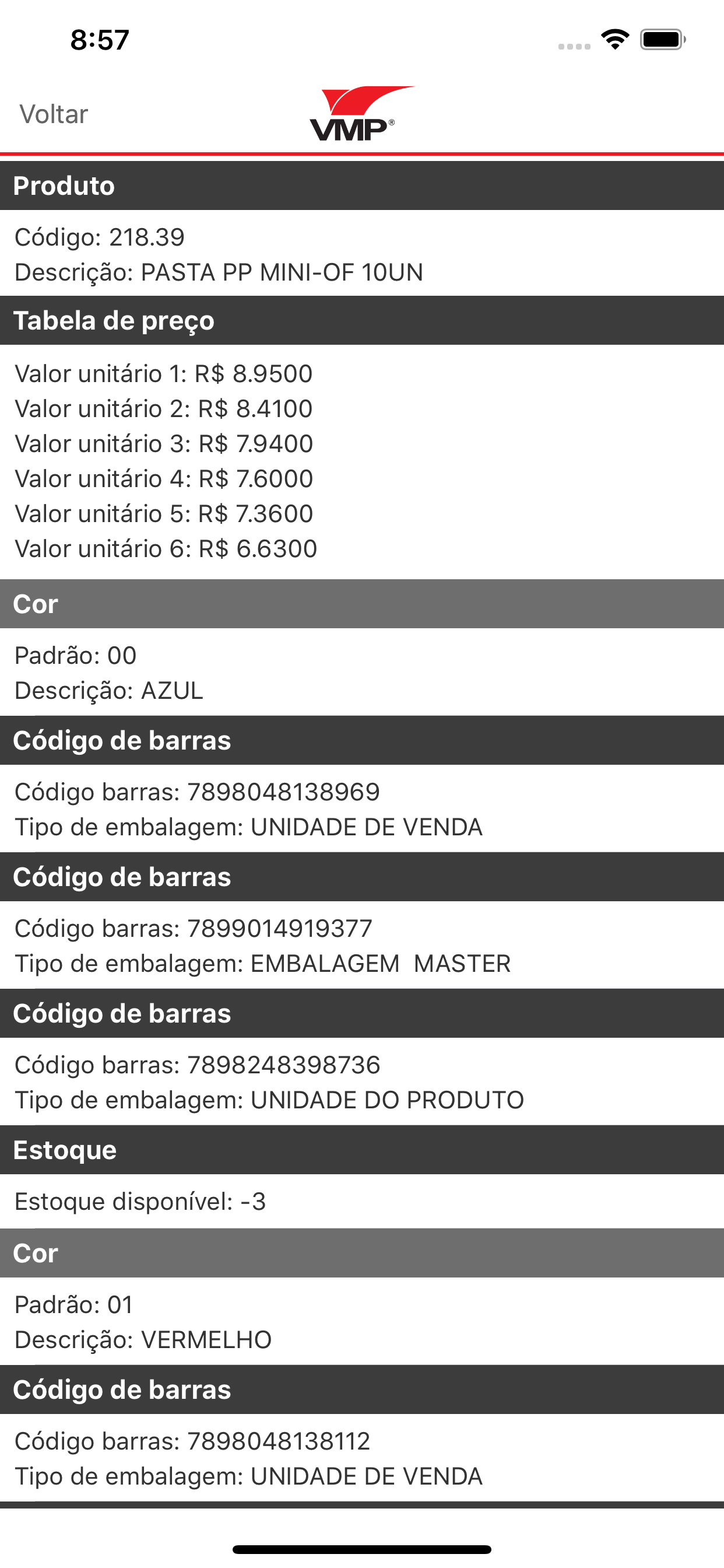 VMP Papeis - Força de vendas screenshot 5