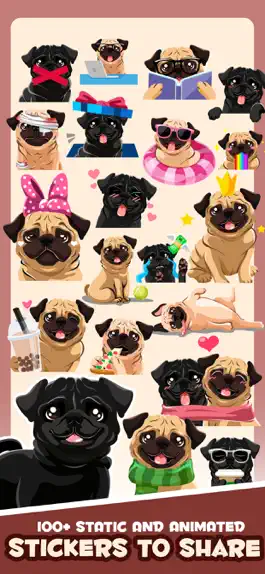 Game screenshot Pug Puppy Dog Emoji & Stickers apk