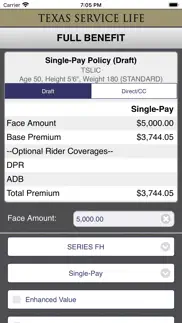 tsl preneed calculator iphone screenshot 3