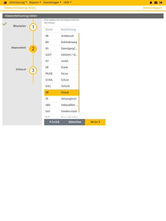 timeCard 10 iPad screenshot