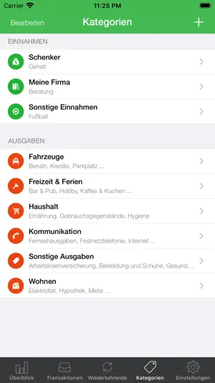 Screenshot von Meine Ausgaben auf dem iPhone 6