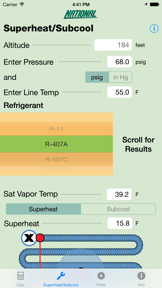 P-T Calculator screenshot