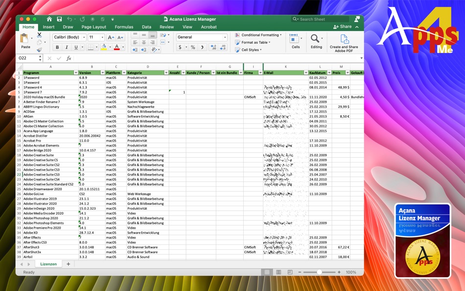 #6. Acana License Manager (macOS) 由: @pps4Me