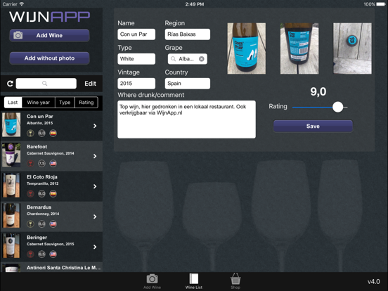 Wijn iPad app afbeelding 2