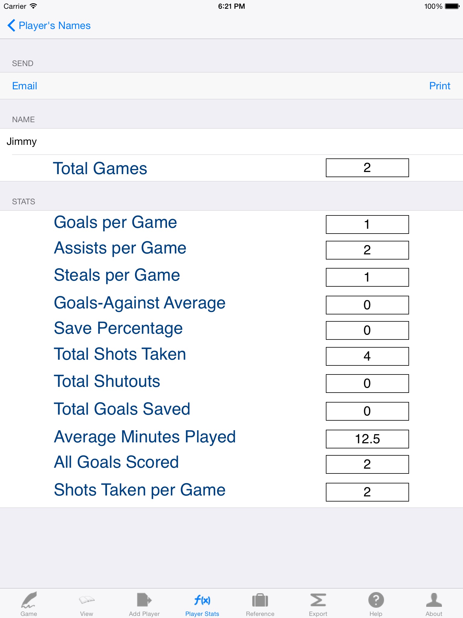 Soccer Player Tracking/Awards screenshot 4
