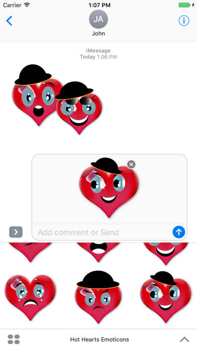Screenshot #2 pour Hot Hearts Emoticons