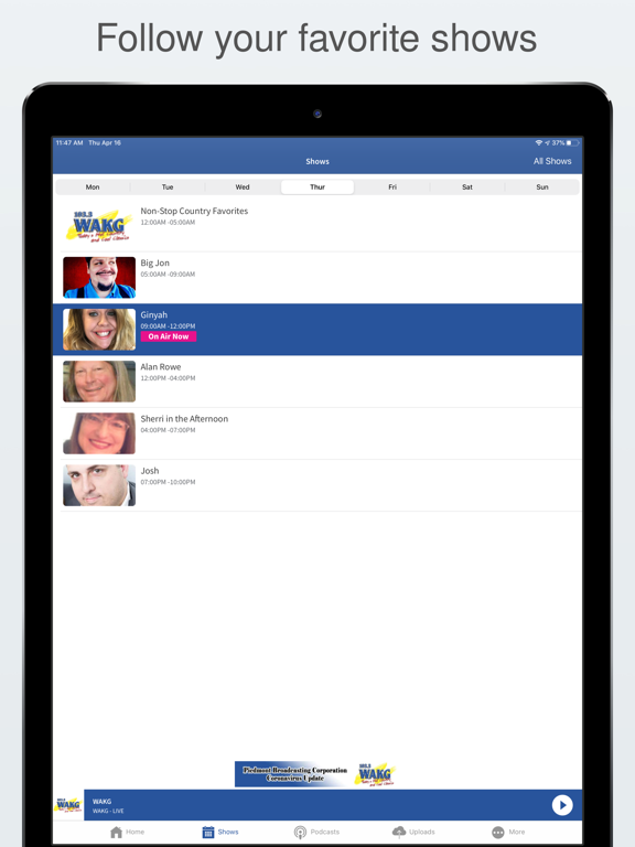 WAKG iPad screenshot 3 - Music app
