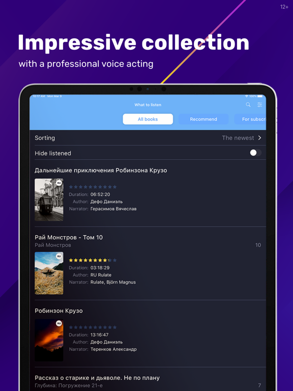 Booklis: Best Audiobooks Now iPad screenshot 1 - Book app