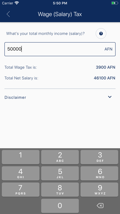 Screenshot #3 pour Afghan Tax Calc