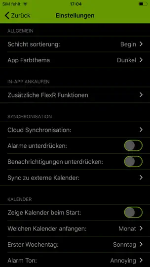 Screenshot von FlexR (Schicht Planer) auf dem iPhone 10