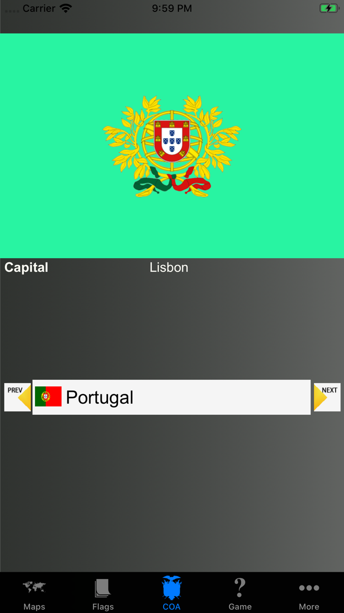 Country Flags Maps COA Quiz