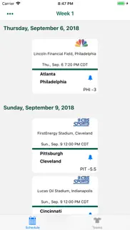 pro football schedule & scores iphone screenshot 1