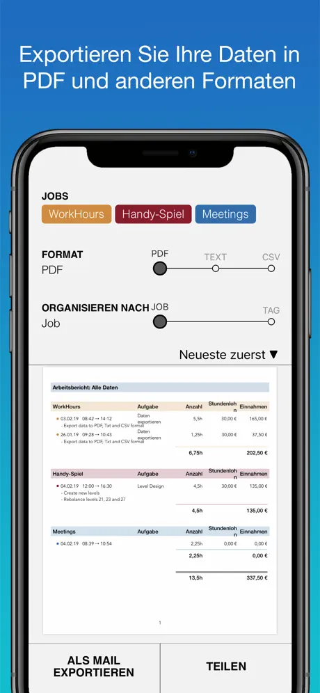 WorkHours: Zeiterfassung