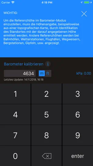 Screenshot von Altimeter+ (Höhenmesser) auf dem iPhone 2