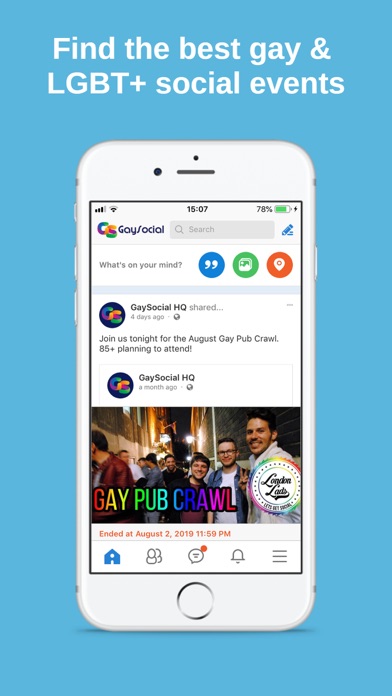 Screenshot #1 pour GaySocial - UK Social Events