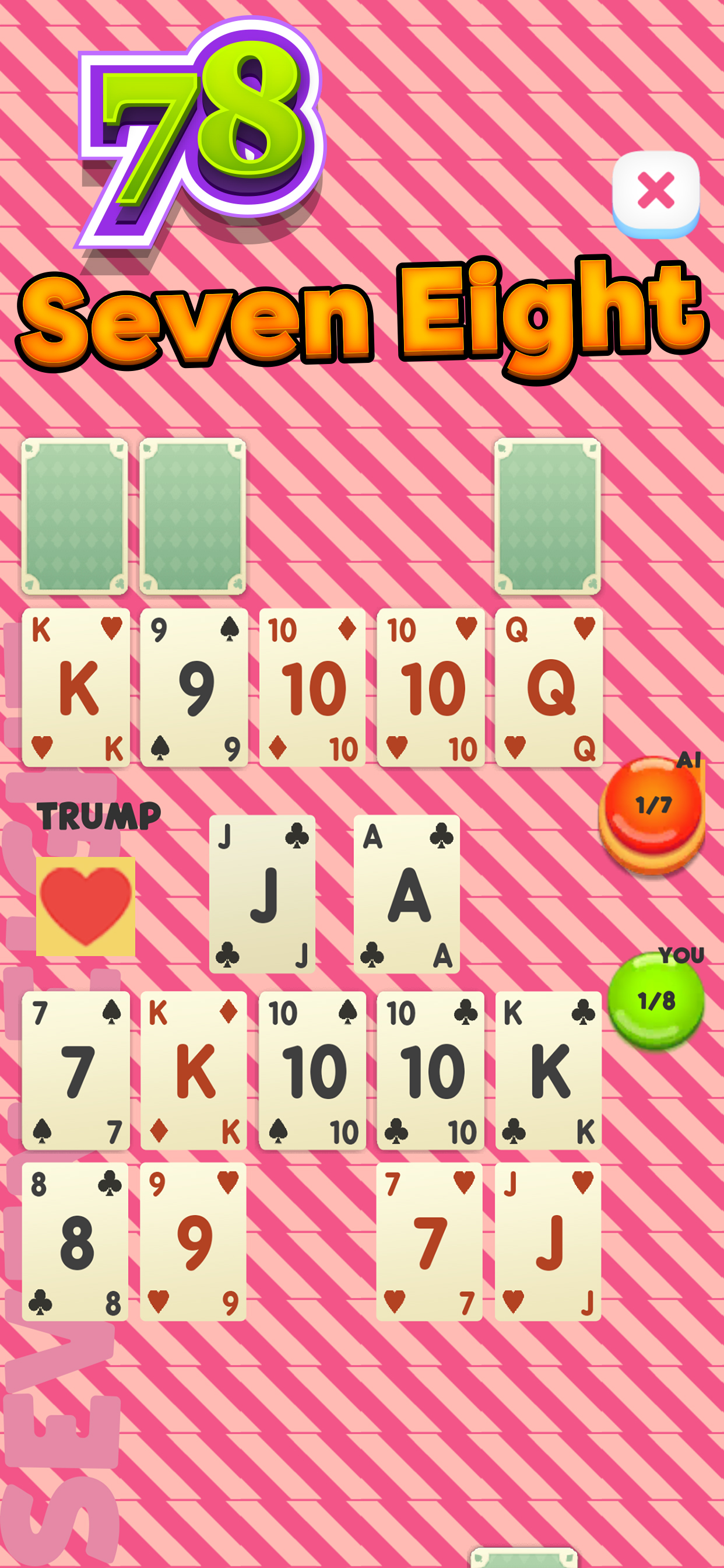 Seven Eight 78 Card Game