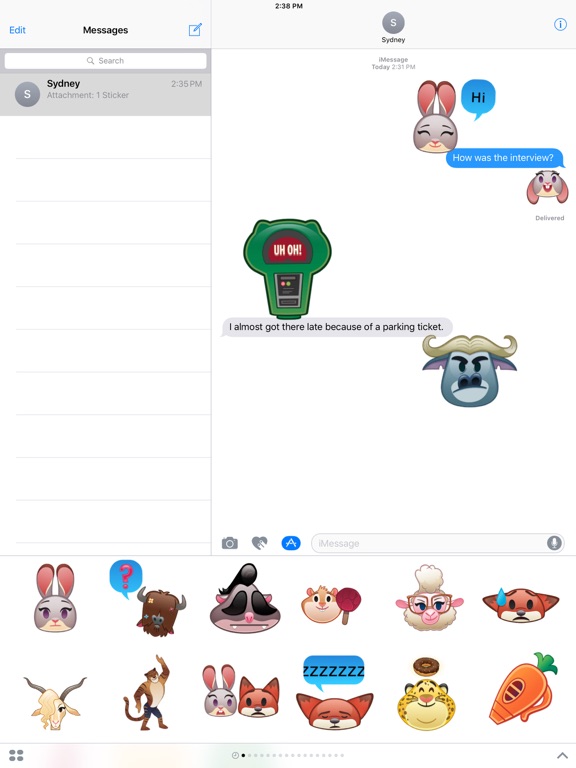 Disney Stickers: Zootopia iPad screenshot 4 - Stickers app
