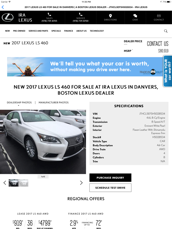 Ira Lexus of Danvers iPad screenshot 2 - Shopping app