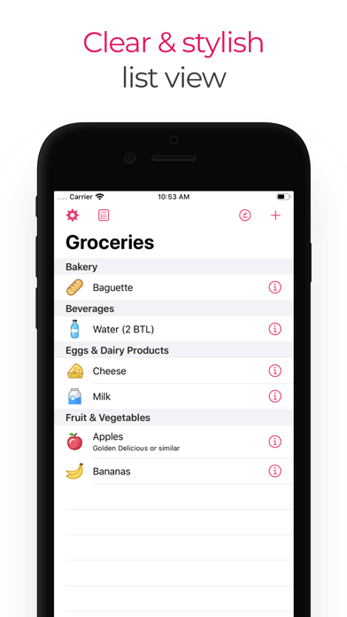 Airrends - Shopping List Screenshot