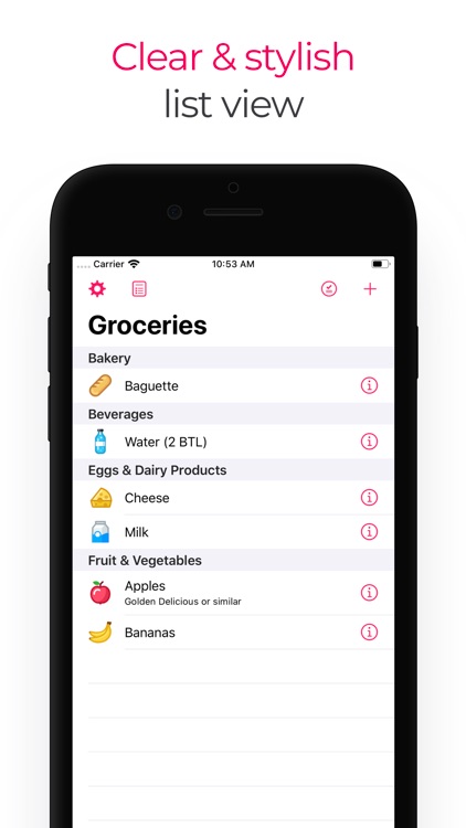 Airrends - Shopping List