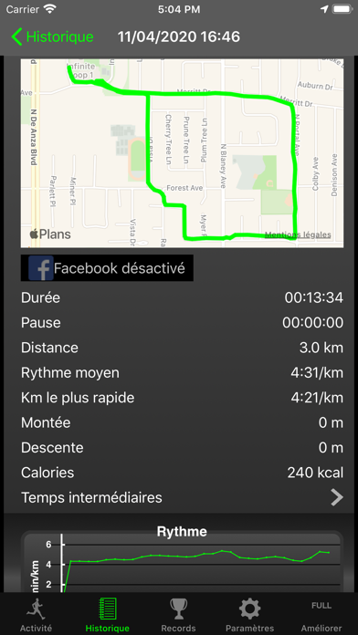 Screenshot #2 pour Fitmeter Run – GPS courir