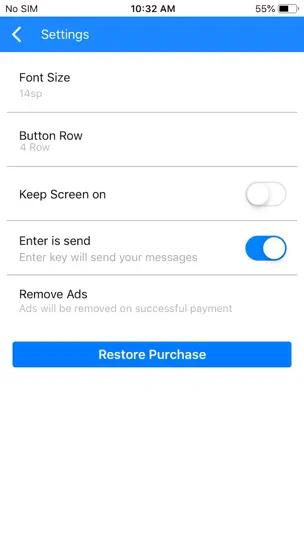 Captura de pantalla de BLE Terminal HM-10 en iPhone 7