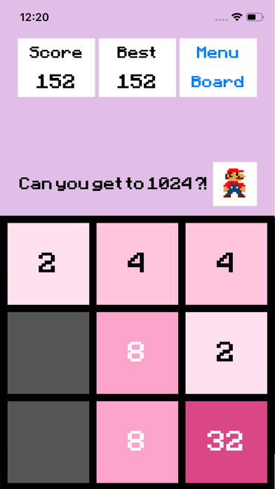 screenshot of 8bit 2048 4