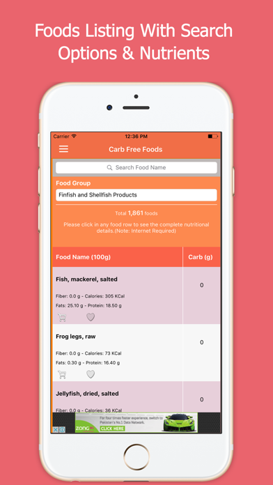Screenshot #2 pour Zero and Low Carb Diet
