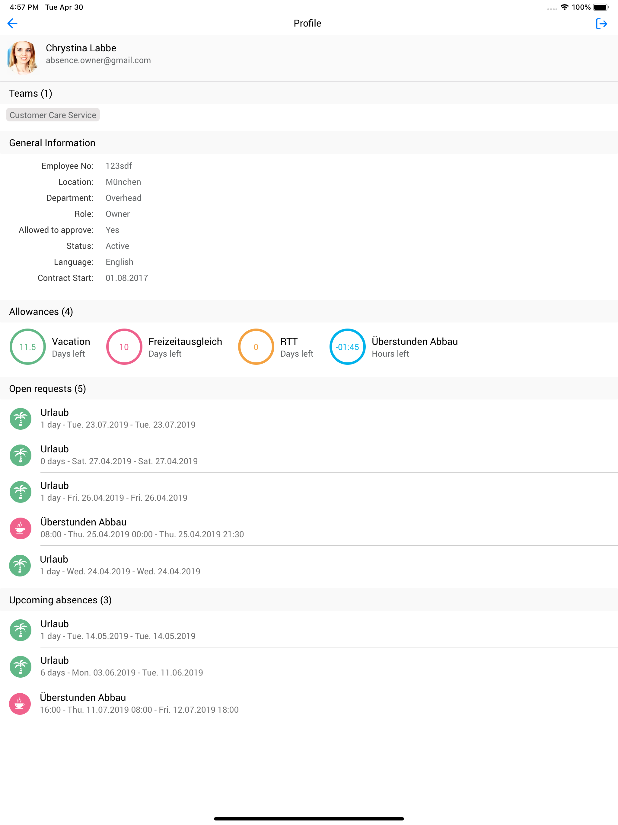 absence.io screenshot 7