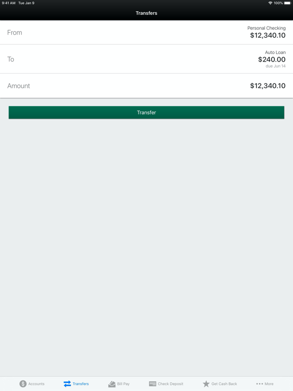 Citizens First Bank Mobile iPad screenshot 4 - Finance app