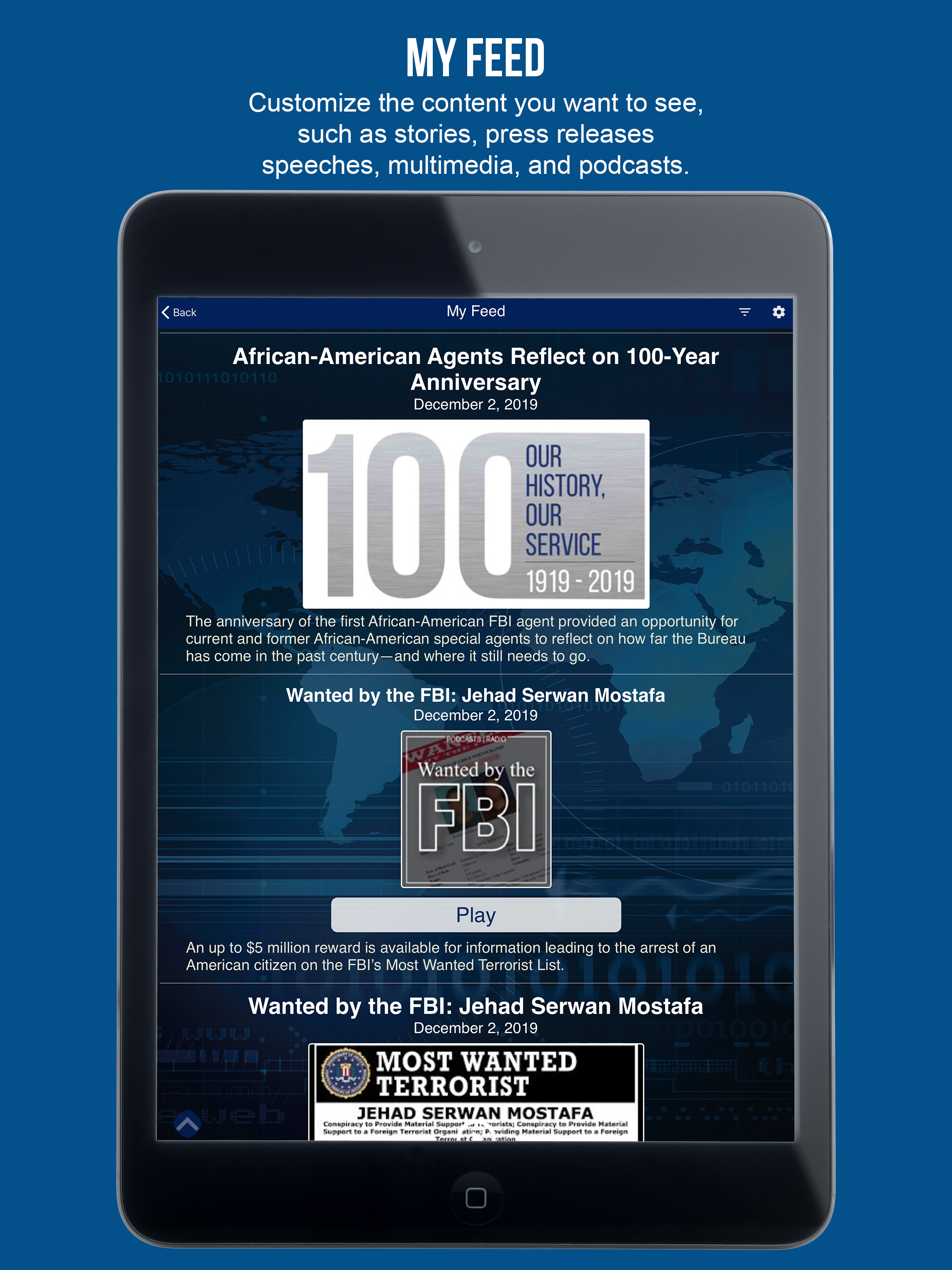 myFBI Dashboard