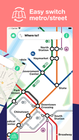 Boston T Subway Map & Routing screenshot