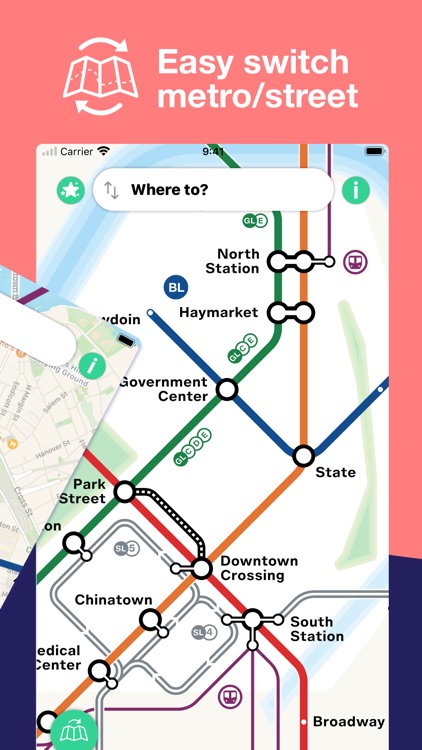 Boston T Subway Map & Routing